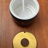 Mid-century brutalist West German pottery punch bowl and cups by WGP of Dümler & Breiden, 1960s, set of 10.