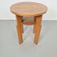 Art Deco Round Oak Side Table, 1930s
