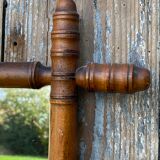 Bamboo-style wooden mirror, 54 x 48 cm