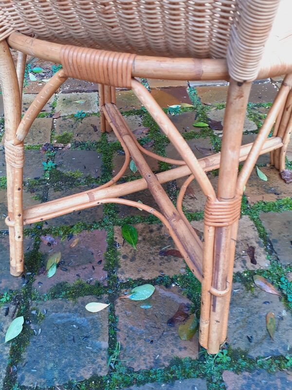 Fauteuil en rotin année  70