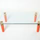 Rare coffee table lacquer orange bronze glass signed Garouste & Bonetti 1995
