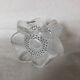 Crystal candlestick LALIQUE, three anemone flowers