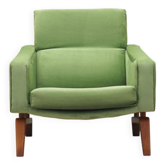 Fauteuil vert, design danois, années 1970, production : Danemark