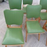 6 vintage Scandinavian chairs compass feet