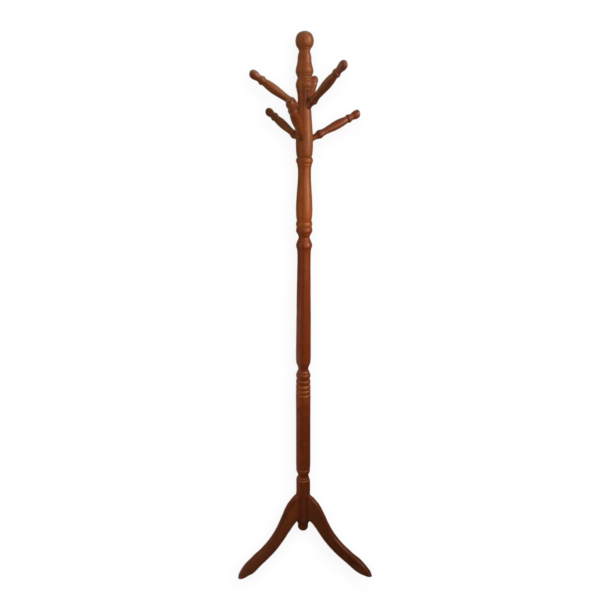Wooden coat rack on stand