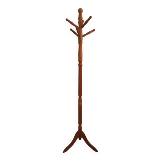 Wooden coat rack on stand