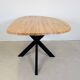 Organic oak dining table with steel matrix base, Hjort Knudsen