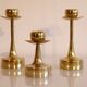 Set of 3 Scandinavian brass candle holders 1970