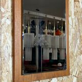 60s 70s teak mirror 77x37cm