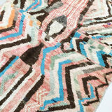 Moroccan Berber rug Boujaad ecru with colorful patterns 267x162cm