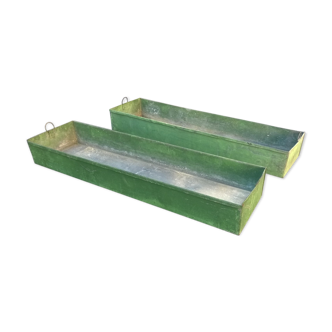 Old galvanized sheet metal bins