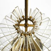 Mid-Century Pendant Lamp by Vereinigte Werkstätten, in Brass and Plexiglass