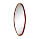 Oval hall mirror, wooden frame. Scandinavia 1960s 33x100cm