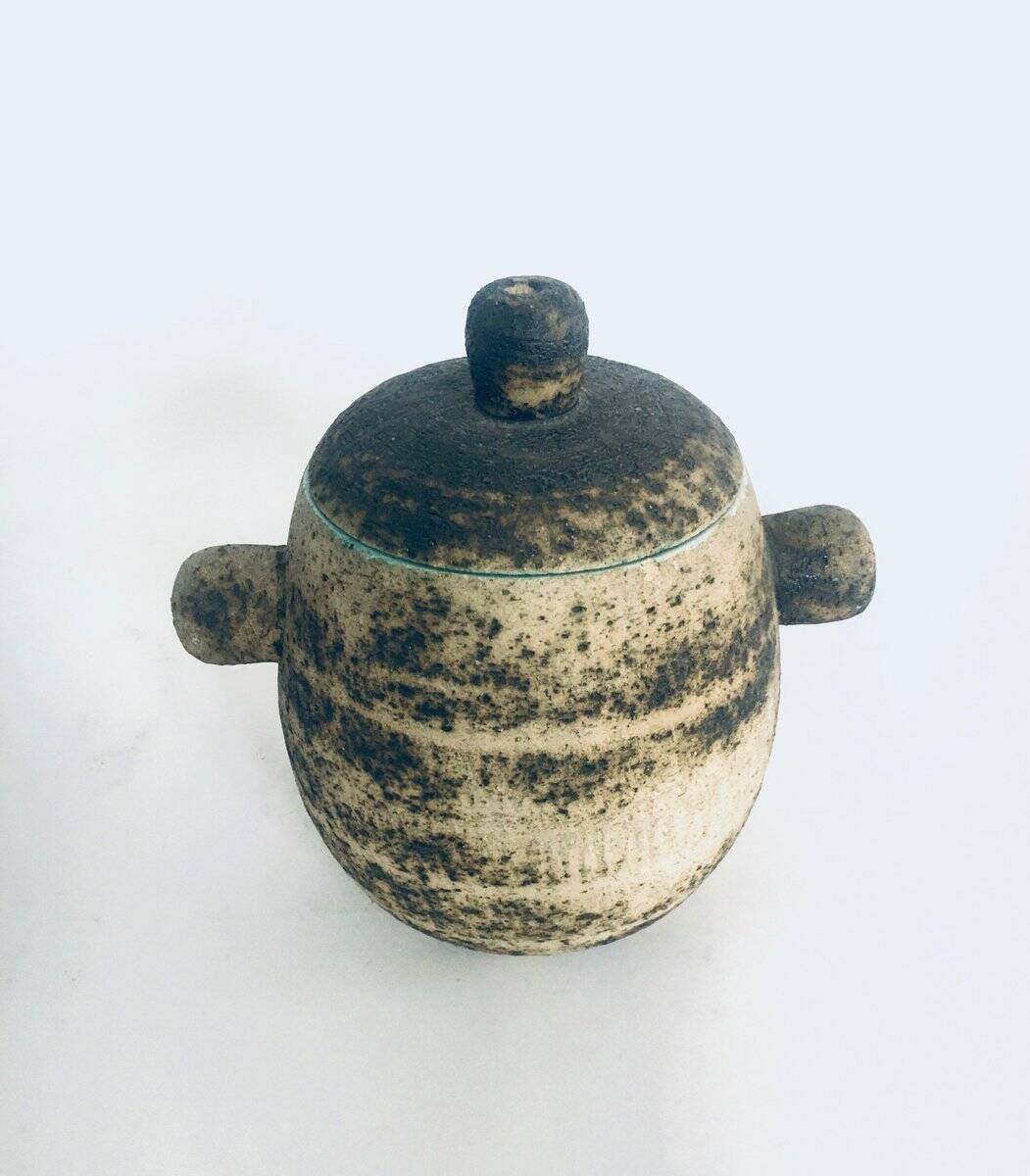 Brutalist Dutch Art Ceramic Pot by Pieter Groeneveldt, Netherlands, 1960s