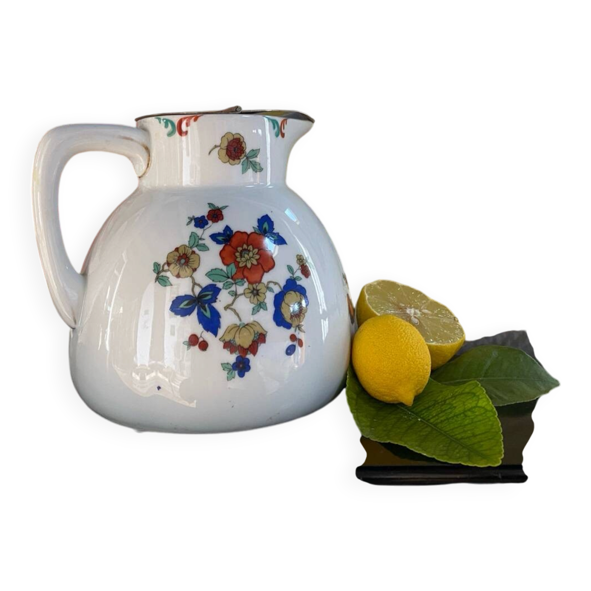 Vintage porcelain jug with lid