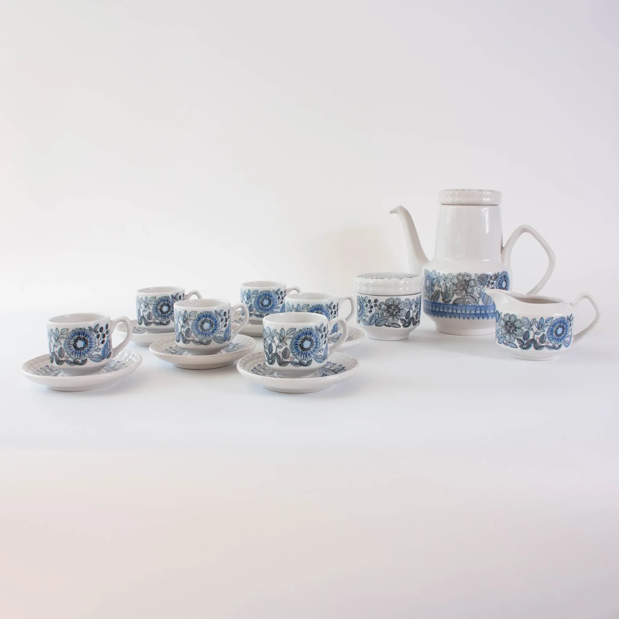 Vintage 1970s Raul da Bernarda Tea Set from Alcobaça, Portugal