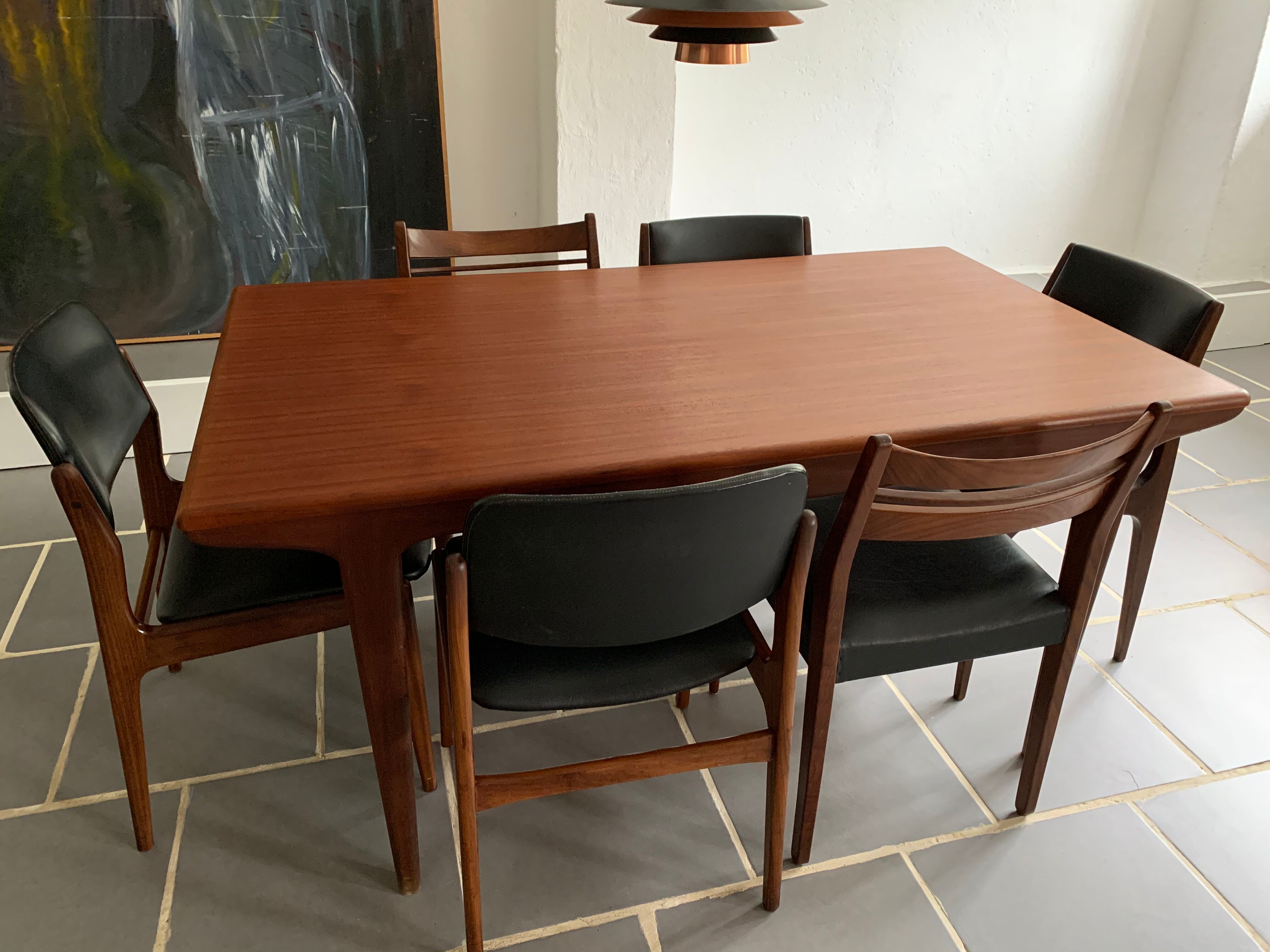 6 vintage mismatched Scandinavian teak chairs