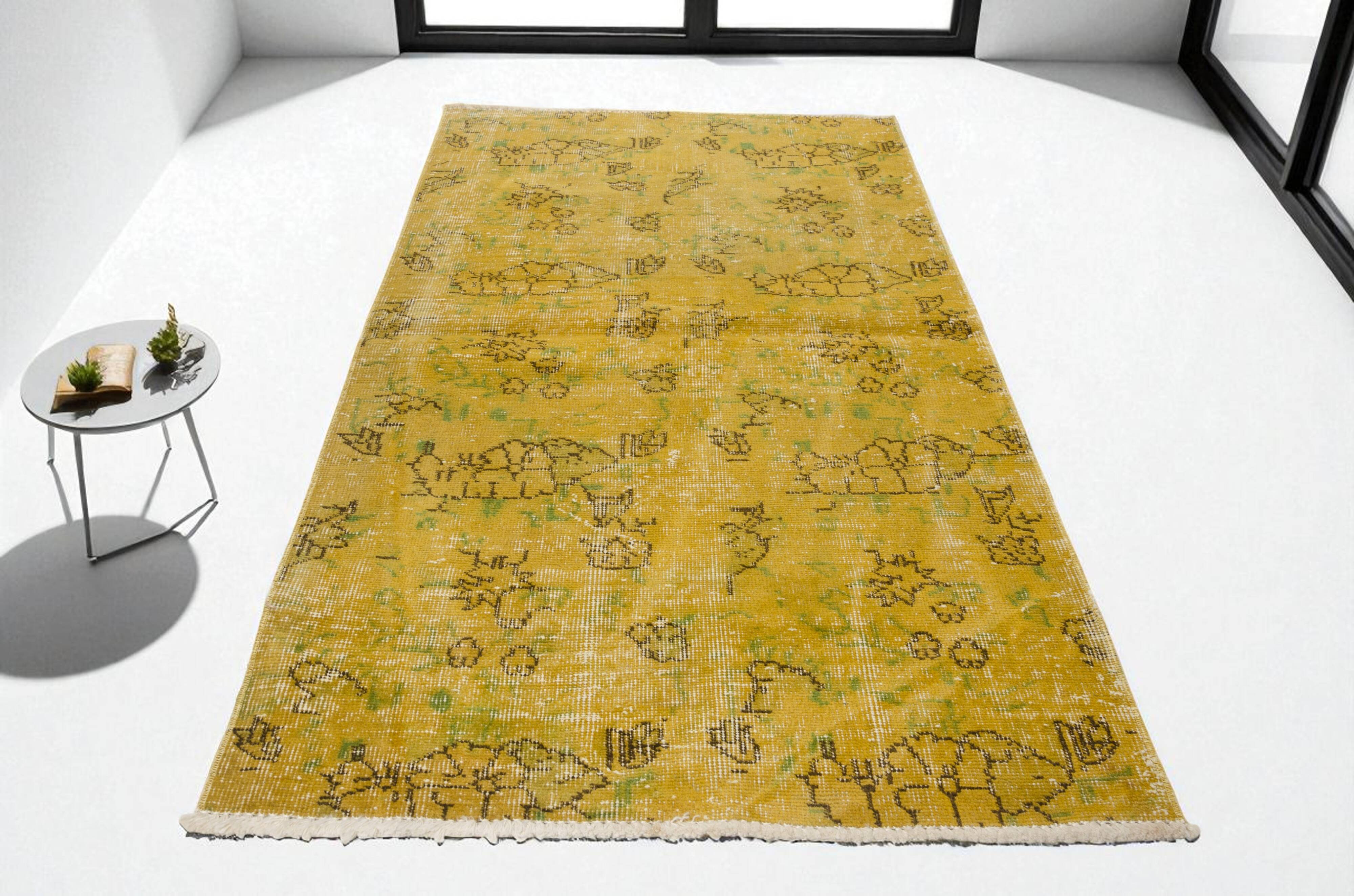 Yellow Vintage Tribal Carpet