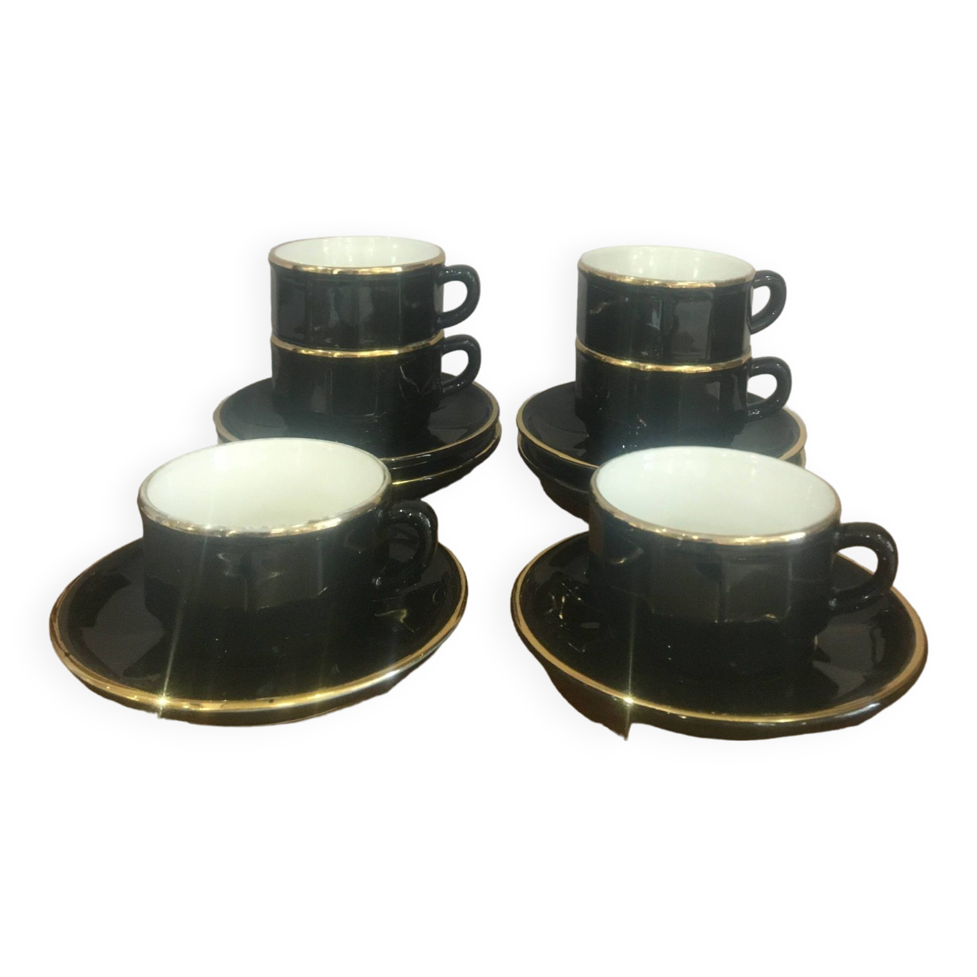 Tasses bistrot noir/or