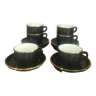 Black/gold bistro cups