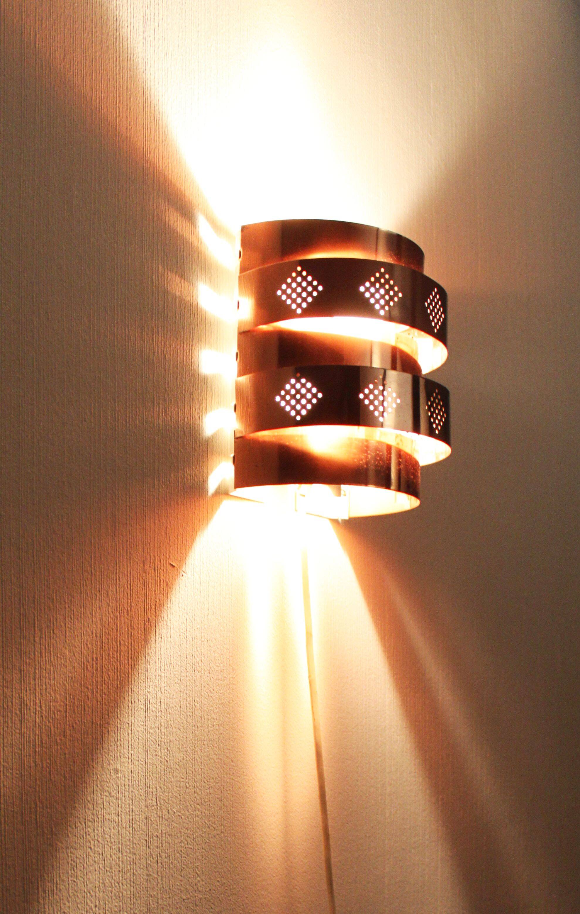 Wall lamp by Verner Shou for Coronell Elektro, Denmark, 70s.
