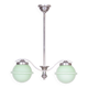 Czech Bauhaus Chandelier in Chrome-Plated Steel and Opaline Glass, 1930s