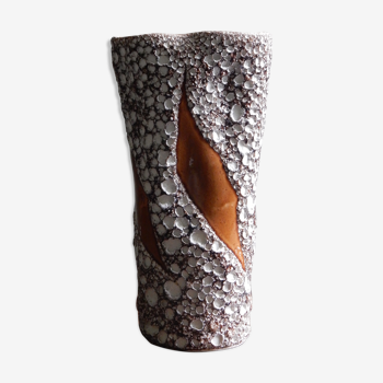 Vase Vallauris ceramic fat lava of the 60s