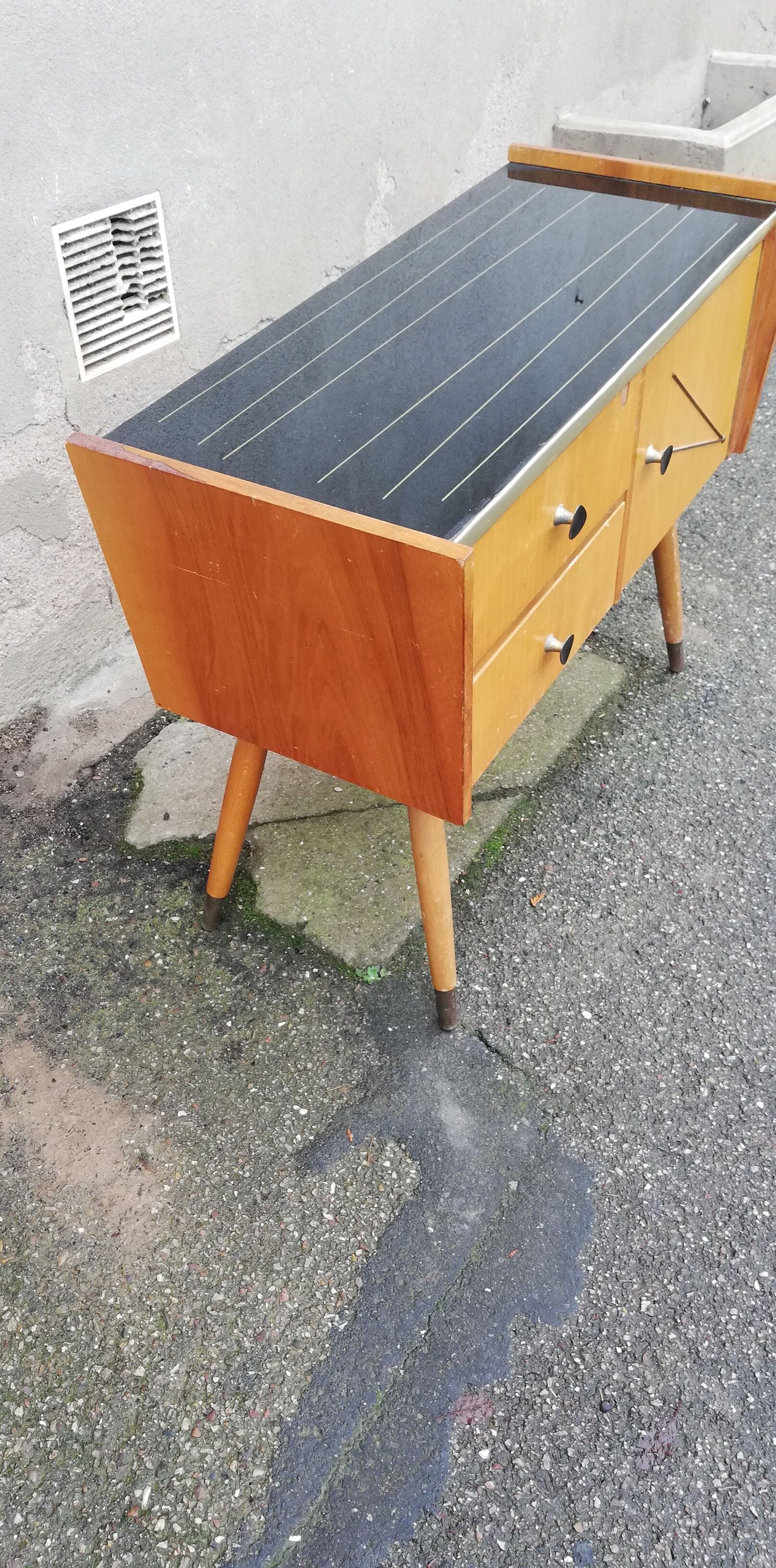 Commode vintage 2 tiroirs 1 porte
