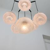 Vintage Italian Crystal and Chrome Chandelier, 70s