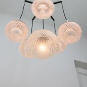 Vintage Italian Crystal and Chrome Chandelier, 70s