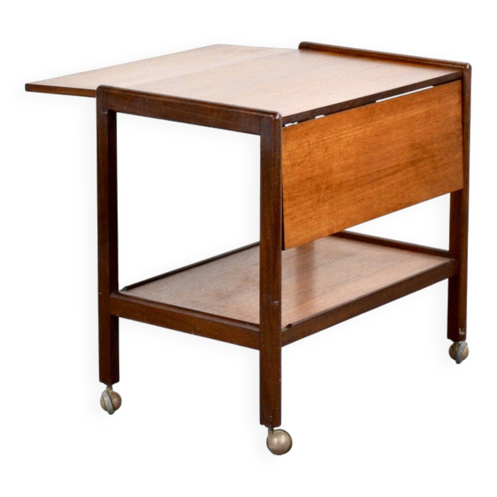 Chariot à Thé En Teck – Table Roulante Bar – Style Mid-Century – Occasion