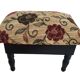 Foot Rest Stool Upholstered Floral Velvet Fabric With Drawer Vintage Deco