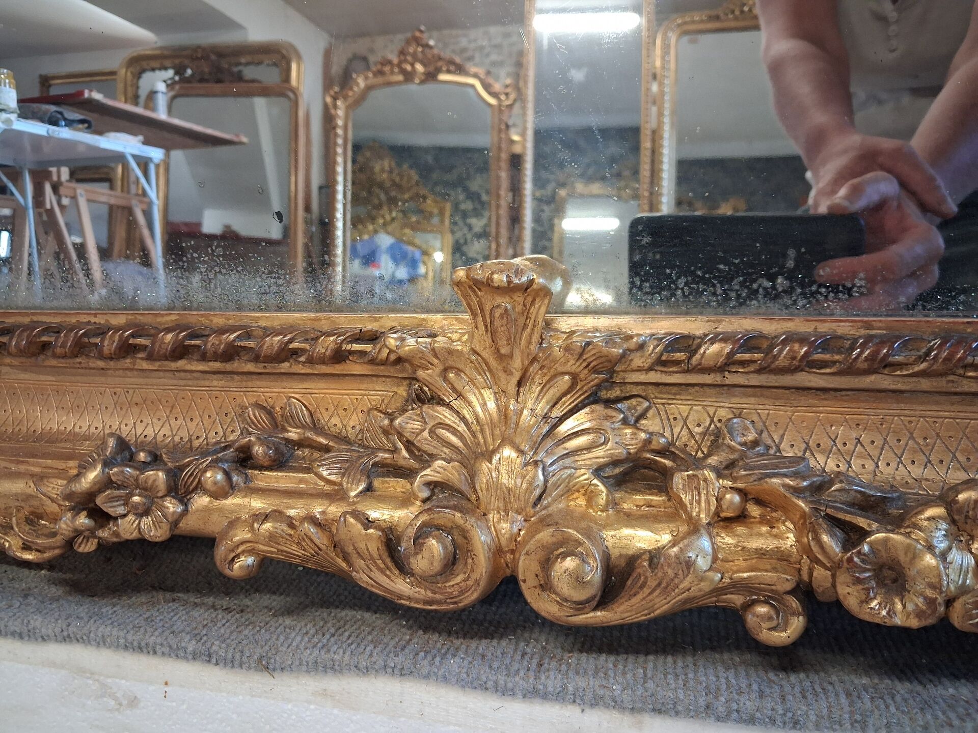 Miroir époque XIX 205 x 140