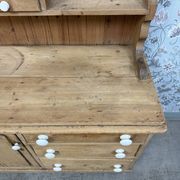 Antique English two-body buffet in solid pine (renovated)