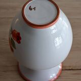 Vase à fleurs décor fleurs oranges numéroté