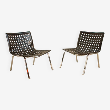 Pair of "Net" lounge armchairs by Giancarlo Vegni for Fasem 80's