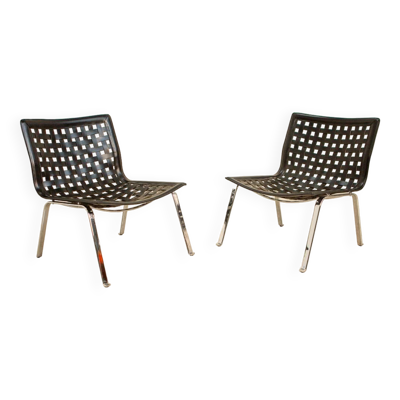 Paire de fauteuils lounge ''Net'' par Giancarlo Vegni pour Fasem 80's