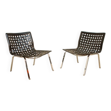 Paire de fauteuils lounge "Net" par Giancarlo Vegni pour Fasem 80's