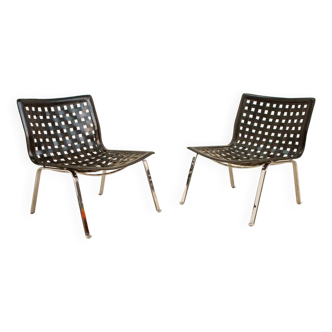 Pair of "Net" lounge armchairs by Giancarlo Vegni for Fasem 80's