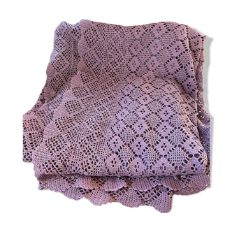 Vintage purple lilac crochet bedspread