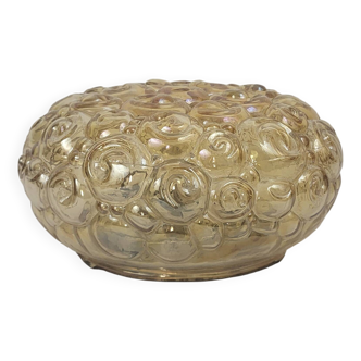 Plafonnier en verre ambré Helena Tynell 1960's