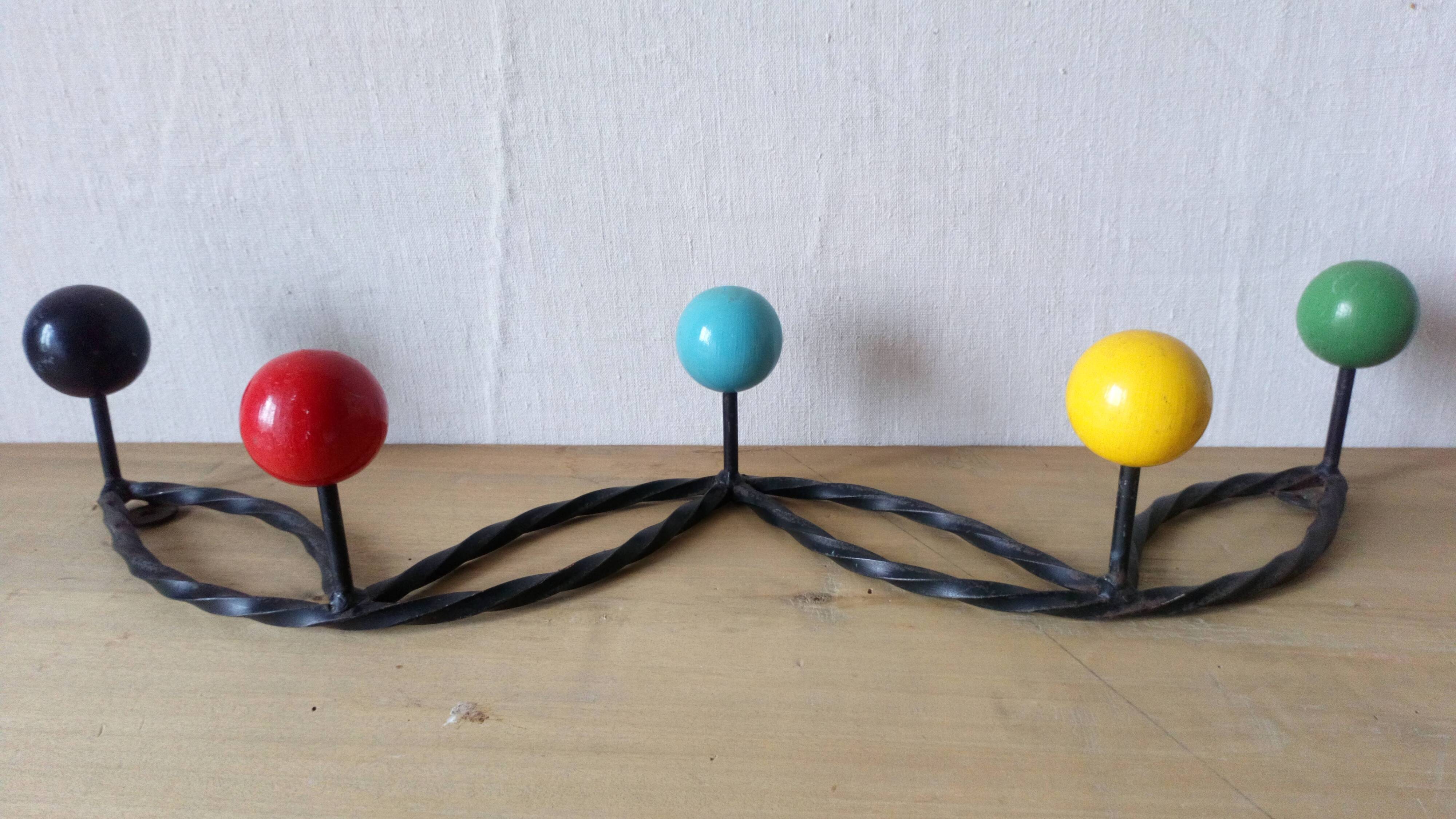 Coatrack 1950 balls multicoloured vintage
