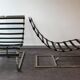 Metal and leather long chair 1970