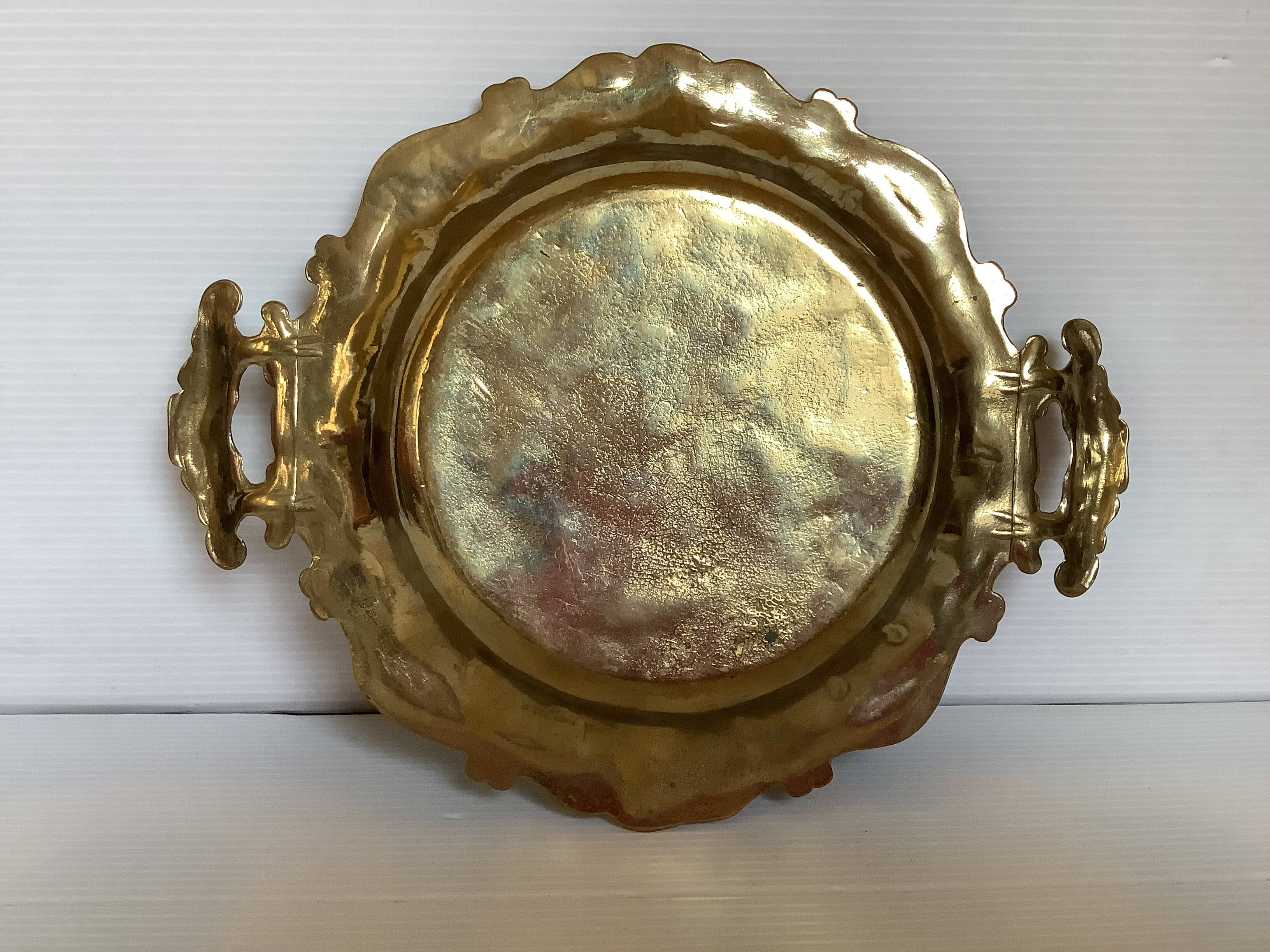Tray with brass handles