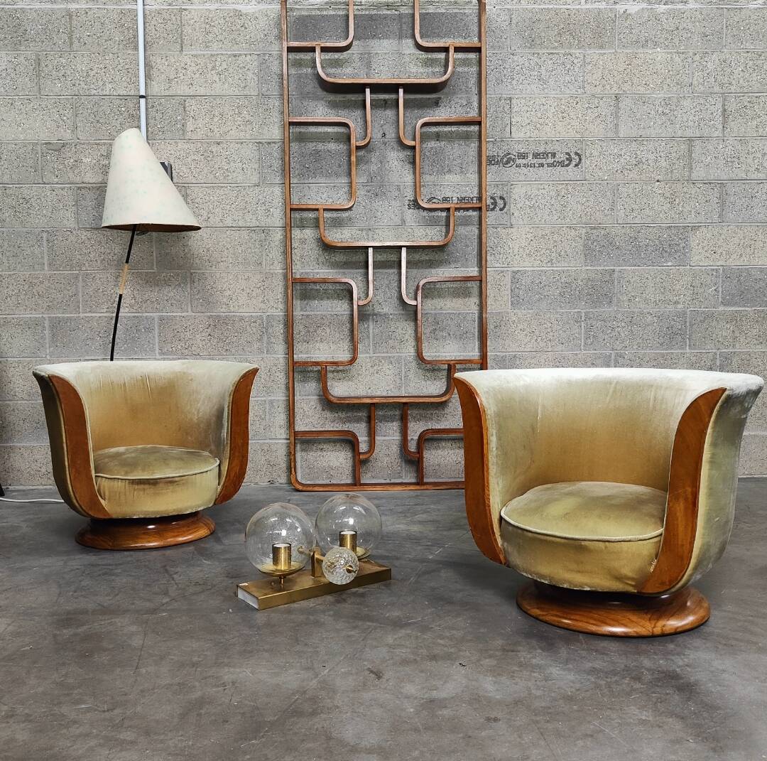 Pair of Art Deco armchairs 1930 "Le Malandre"