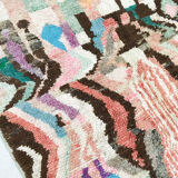 Moroccan Berber rug Boujaad ecru with colorful patterns 267x162cm