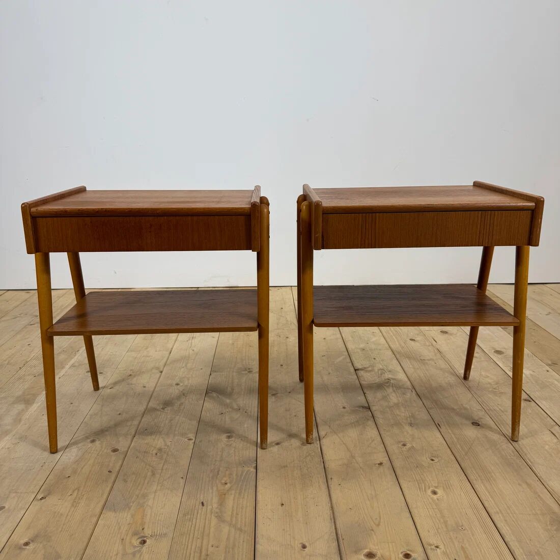Pair of teak bedside tables AB Carlström, 1960