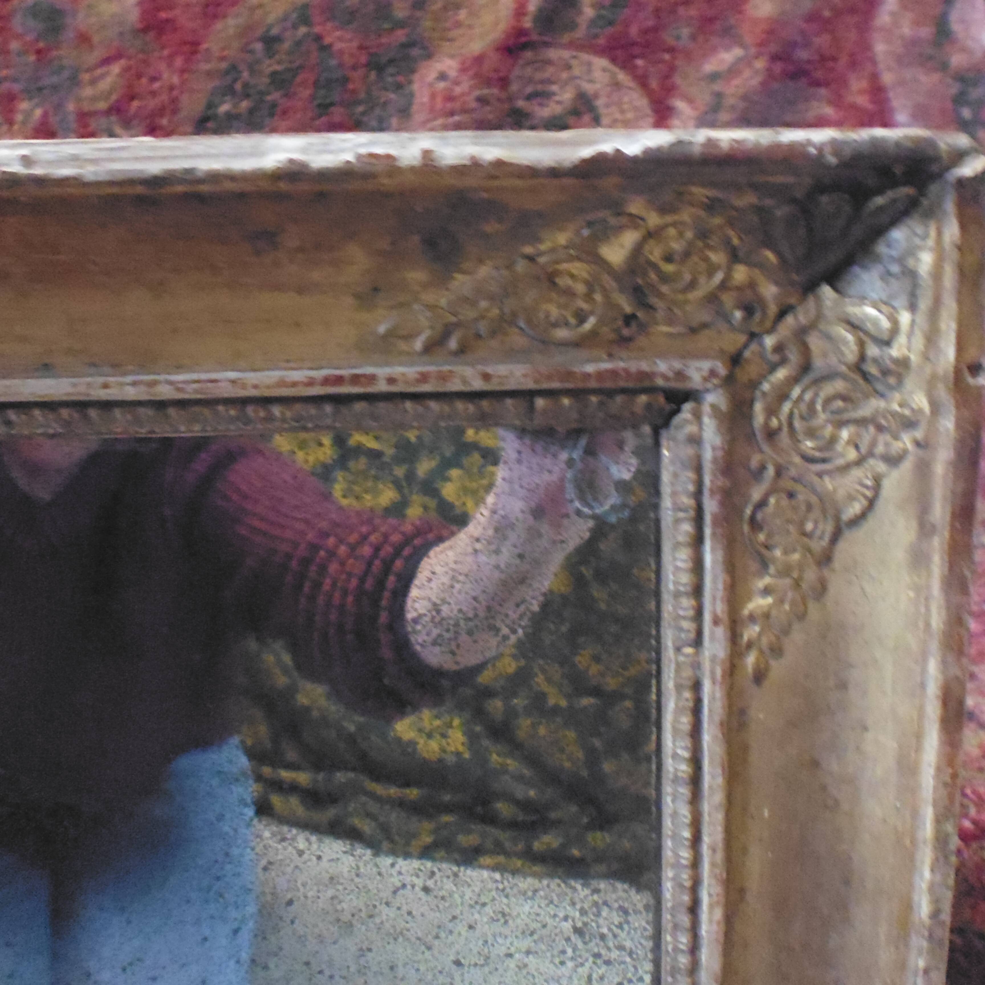 Mirror Restoration in gilded wood and mercury ice 62x48 cm
