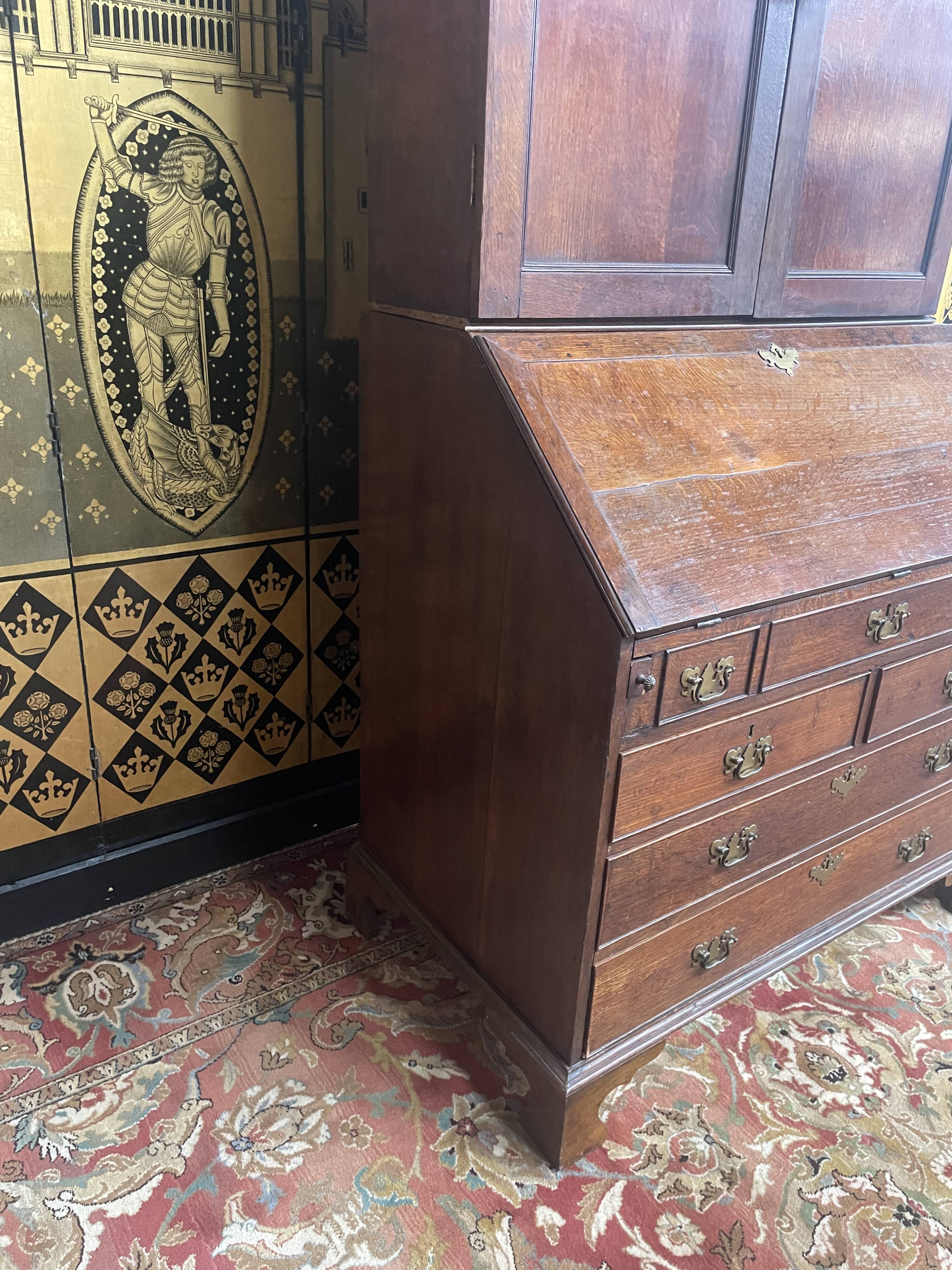 English scriban desk in oak 18th century