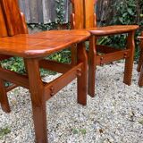 Suite de 4 chaises en teck massif en teck massif